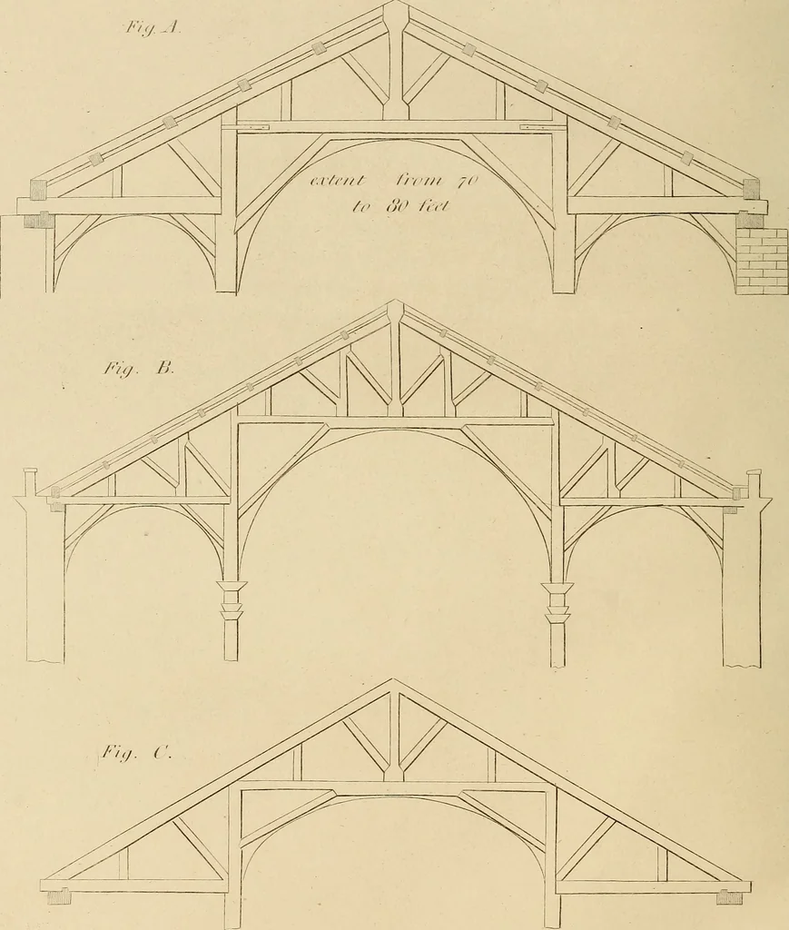 An illustration from The carpenter's new guide: being a complete book of lines for carpentry and joinery, 1850, leaf 167