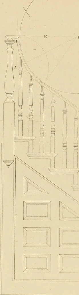 An illustration from The carpenter's new guide: being a complete book of lines for carpentry and joinery, 1850, leaf 179