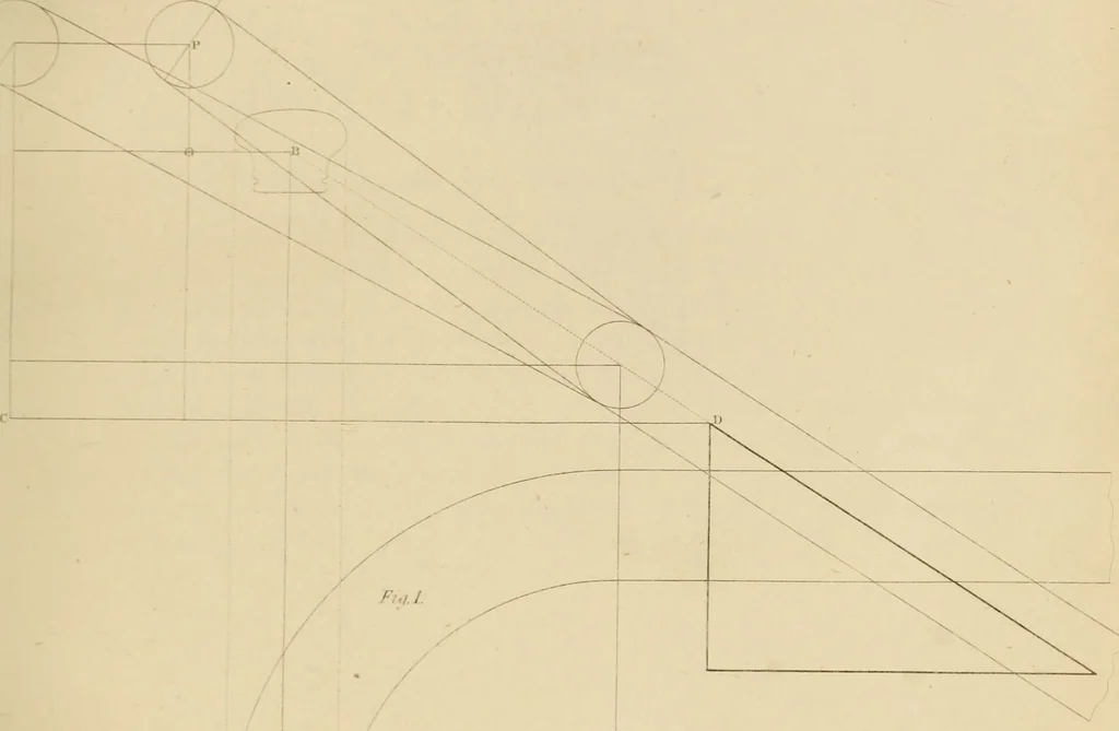 An illustration from The carpenter's new guide: being a complete book of lines for carpentry and joinery, 1850, leaf 200