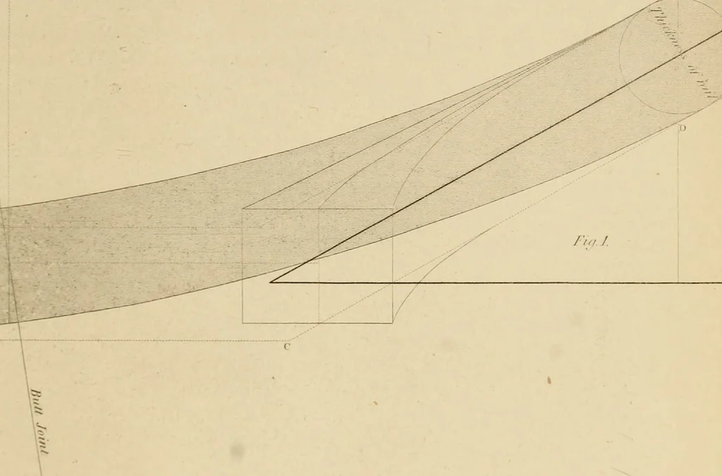 An illustration from The carpenter's new guide: being a complete book of lines for carpentry and joinery, 1850, leaf 218