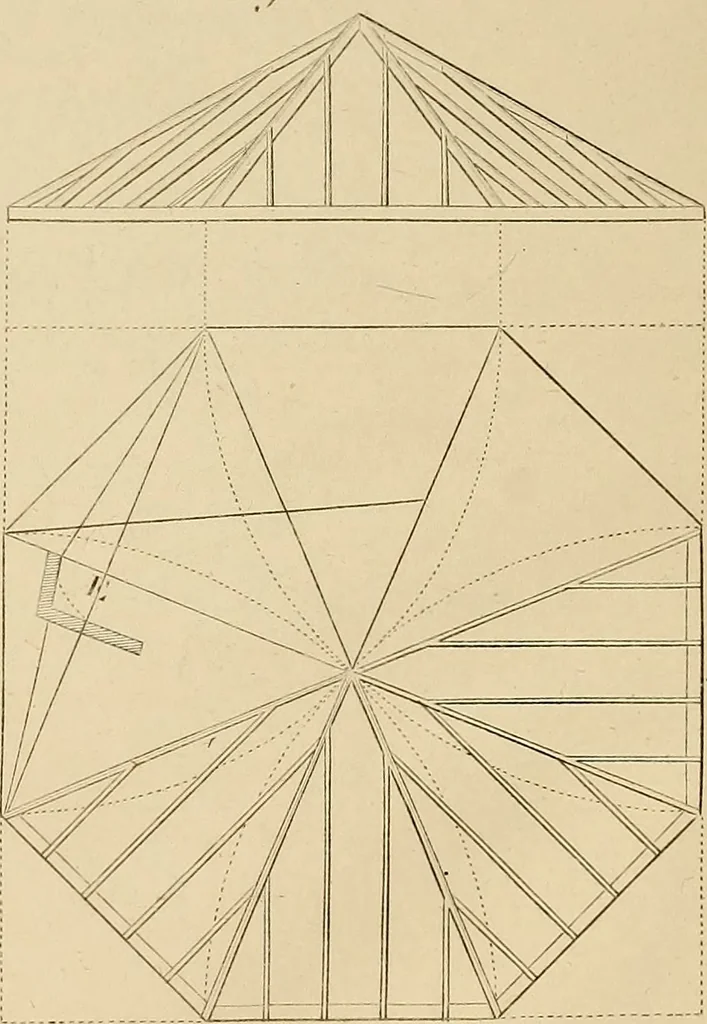 An illustration from The carpenter's new guide: being a complete book of lines for carpentry and joinery, 1850, leaf 271