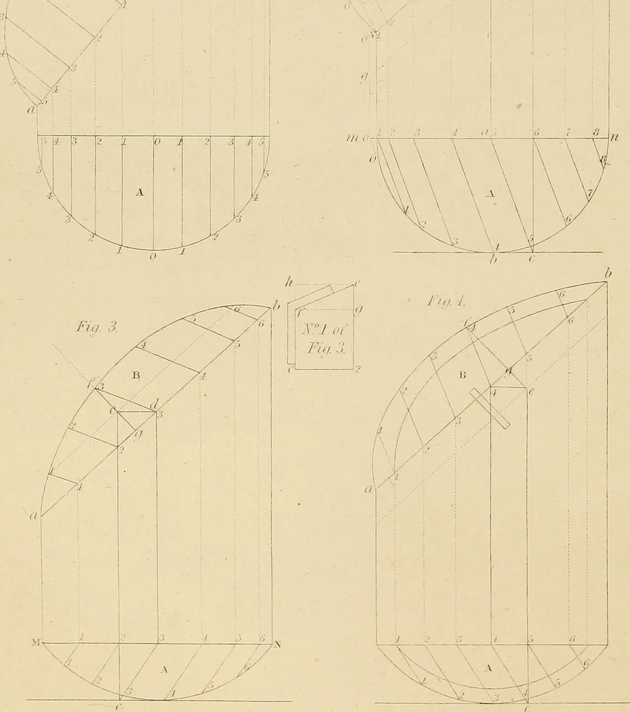 An illustration from The carpenter's new guide: being a complete book of lines for carpentry and joinery, 1850, leaf 41