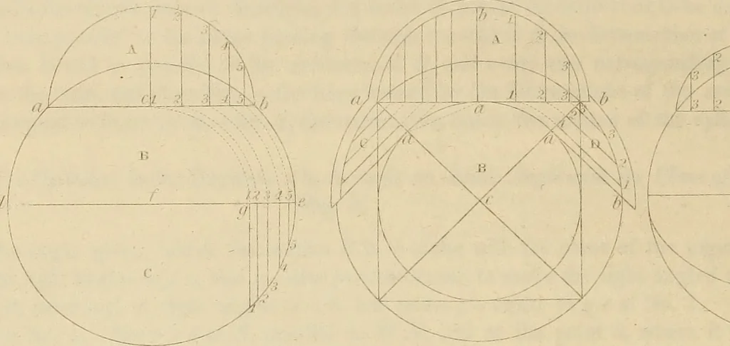 An illustration from The carpenter's new guide: being a complete book of lines for carpentry and joinery, 1850, leaf 45