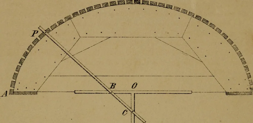 An illustration from Carpentry made easy, or, The science and art of framing, on a new and improved system : with specific instructions for building balloon frames, barn frames, mill frames, warehouses, church spires, etc., comprising also a system of bridge building, with bills, estimates of cost, and valuable tables ..., 1857, leaf 104