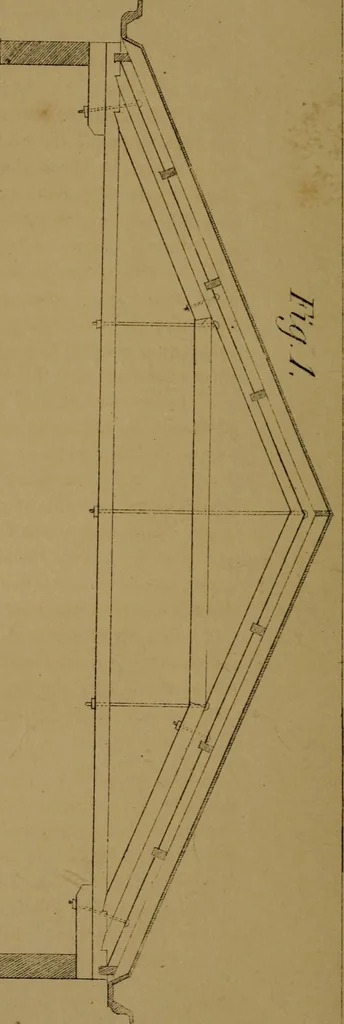 An illustration from Carpentry made easy, or, The science and art of framing, on a new and improved system : with specific instructions for building balloon frames, barn frames, mill frames, warehouses, church spires, etc., comprising also a system of bridge building, with bills, estimates of cost, and valuable tables ..., 1857, leaf 131