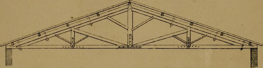 An illustration from Carpentry made easy, or, The science and art of framing, on a new and improved system : with specific instructions for building balloon frames, barn frames, mill frames, warehouses, church spires, etc., comprising also a system of bridge building, with bills, estimates of cost, and valuable tables ..., 1857, leaf 134