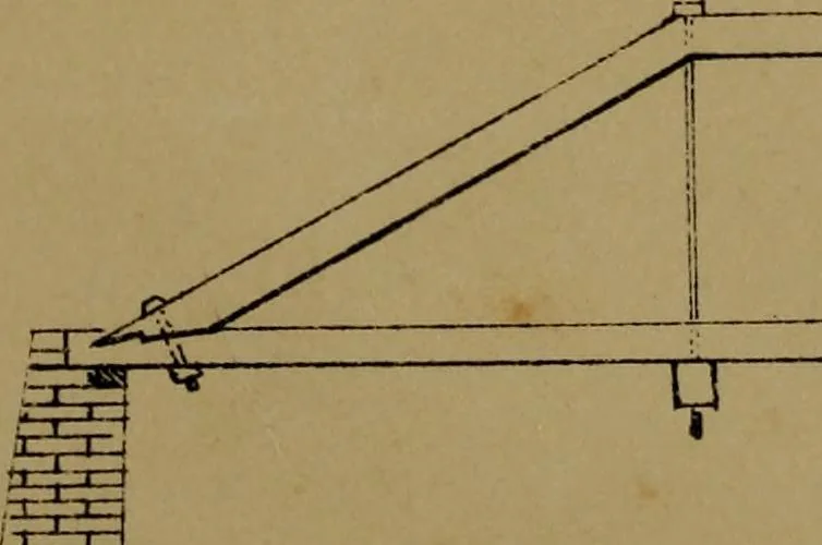 An illustration from Carpentry made easy, or, The science and art of framing, on a new and improved system : with specific instructions for building balloon frames, barn frames, mill frames, warehouses, church spires, etc., comprising also a system of bridge building, with bills, estimates of cost, and valuable tables ..., 1857, leaf 157
