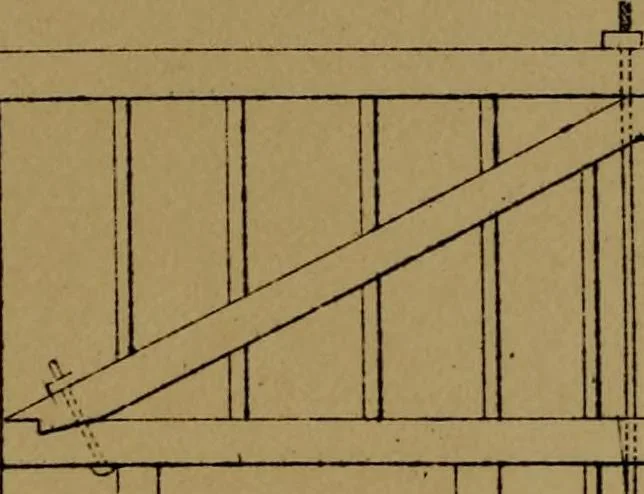 An illustration from Carpentry made easy, or, The science and art of framing, on a new and improved system : with specific instructions for building balloon frames, barn frames, mill frames, warehouses, church spires, etc., comprising also a system of bridge building, with bills, estimates of cost, and valuable tables ..., 1857, leaf 89