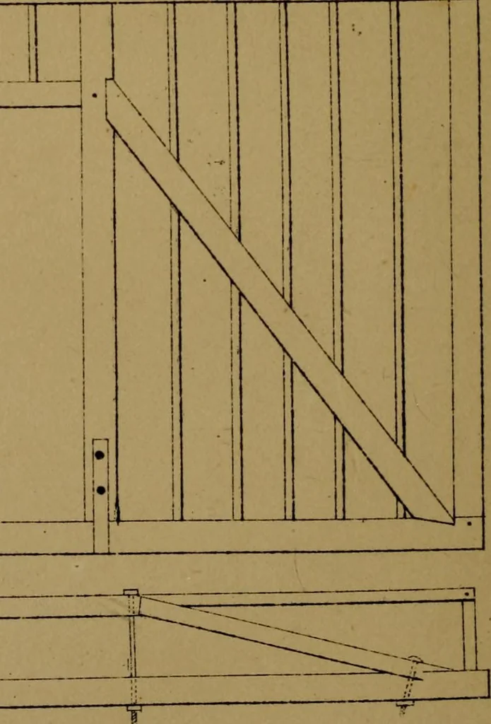 An illustration from Carpentry made easy, or, The science and art of framing, on a new and improved system : with specific instructions for building balloon frames, barn frames, mill frames, warehouses, church spires, etc., comprising also a system of bridge building, with bills, estimates of cost, and valuable tables ..., 1857, leaf 89
