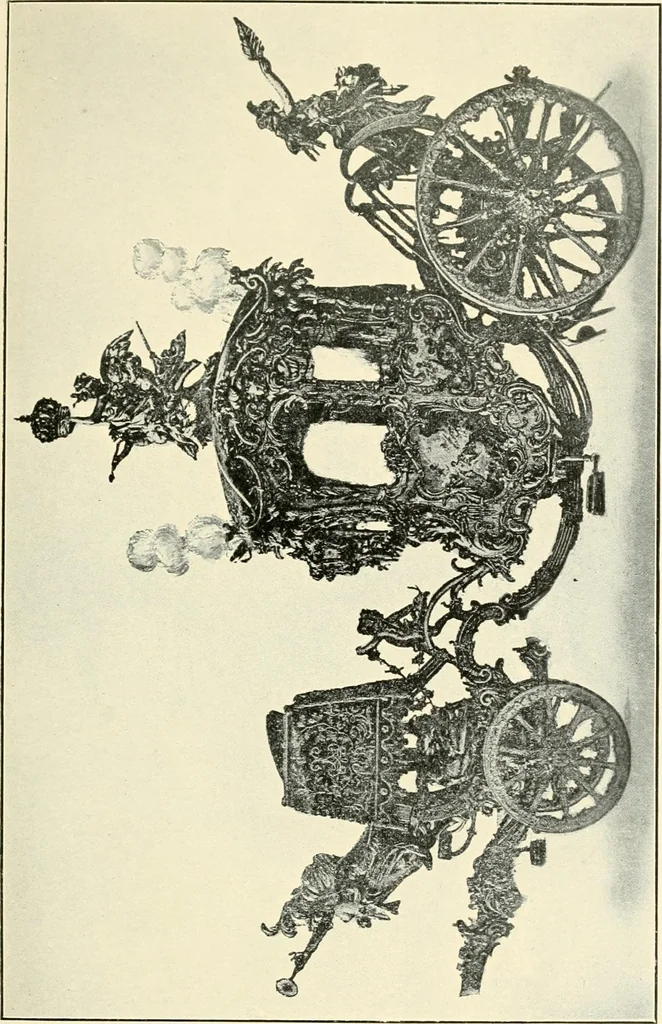 An illustration from Carriages & coaches : their history & their evolution, 1912, leaf 174