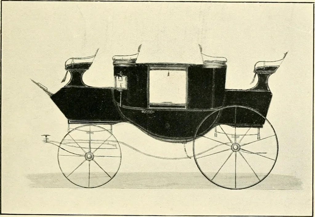 An illustration from Carriages & coaches : their history & their evolution, 1912, leaf 328