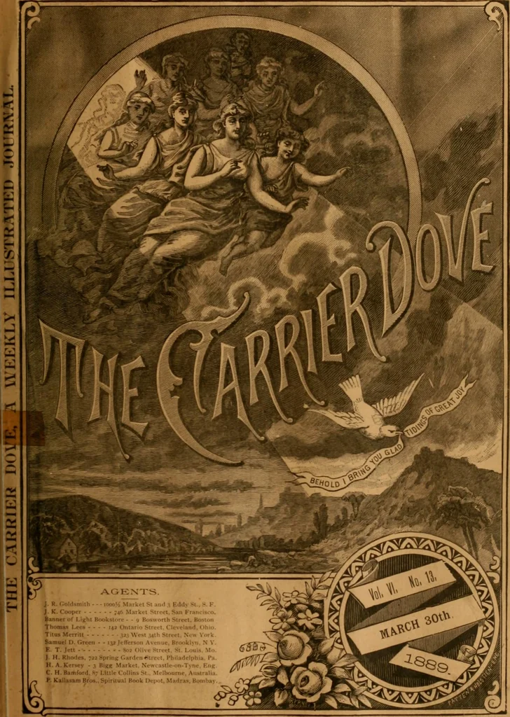 An illustration from The Carrier dove, 1884, leaf 92