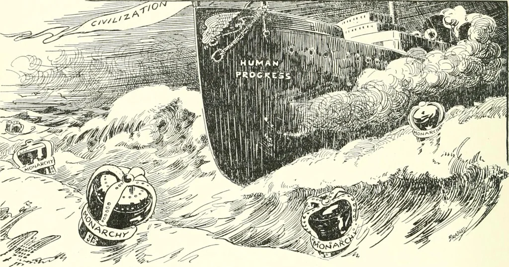 An illustration from Cartoons by Bradley, cartoonist of the Chicago Daily News;, 1917, leaf 105