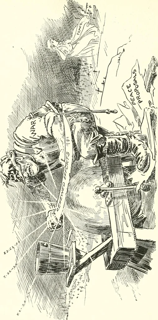 An illustration from Cartoons by Bradley, cartoonist of the Chicago Daily News;, 1917, leaf 113
