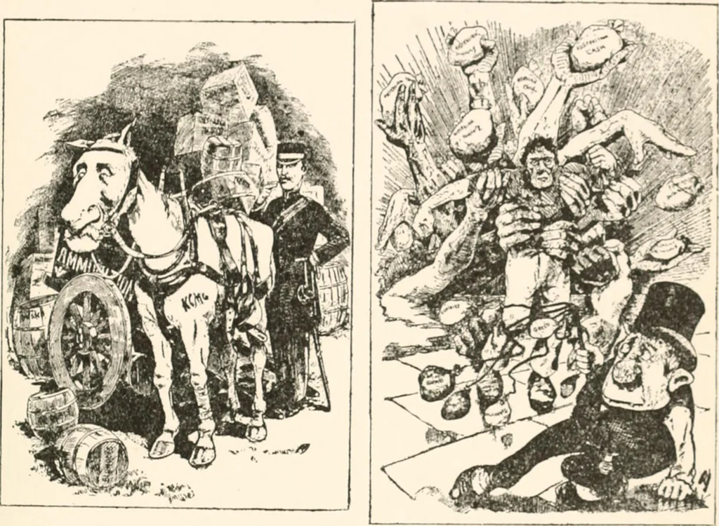 An illustration from Cartoons by Bradley, cartoonist of the Chicago Daily News;, 1917, leaf 38