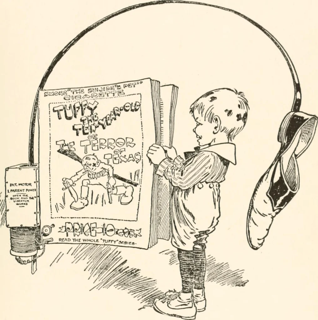 An illustration from Cartoons by Bradley, cartoonist of the Chicago Daily News;, 1917, leaf 40