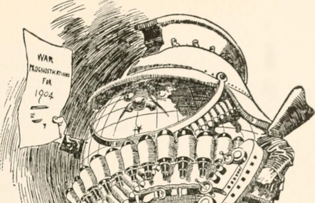 An illustration from Cartoons by Bradley, cartoonist of the Chicago Daily News;, 1917, leaf 42