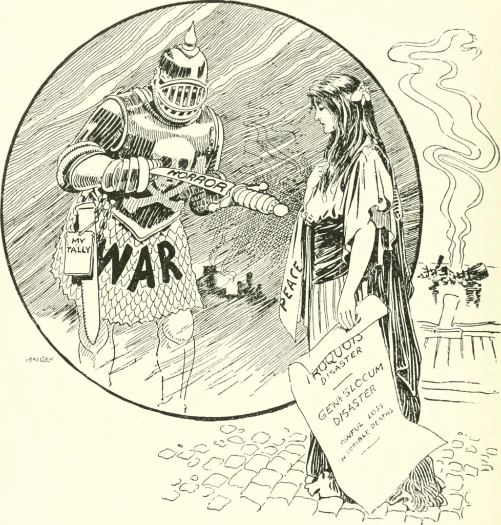 An illustration from Cartoons by Bradley, cartoonist of the Chicago Daily News;, 1917, leaf 45
