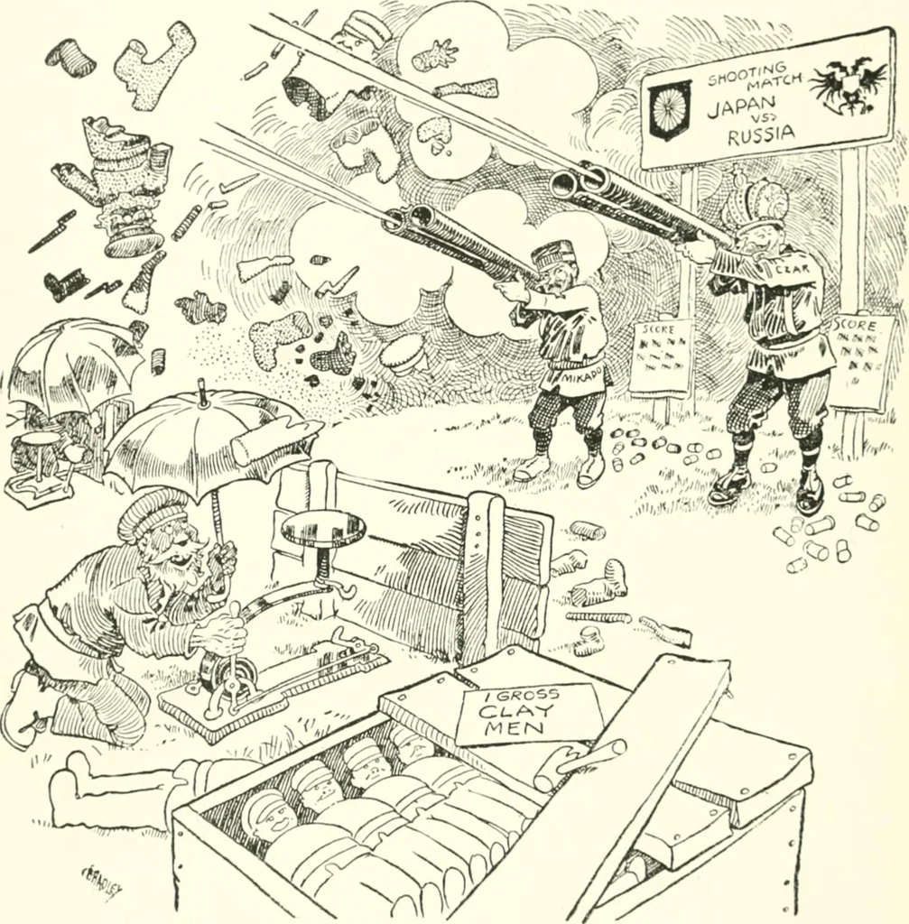 An illustration from Cartoons by Bradley, cartoonist of the Chicago Daily News;, 1917, leaf 49