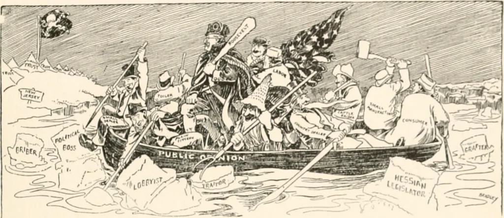 An illustration from Cartoons by Bradley, cartoonist of the Chicago Daily News;, 1917, leaf 50