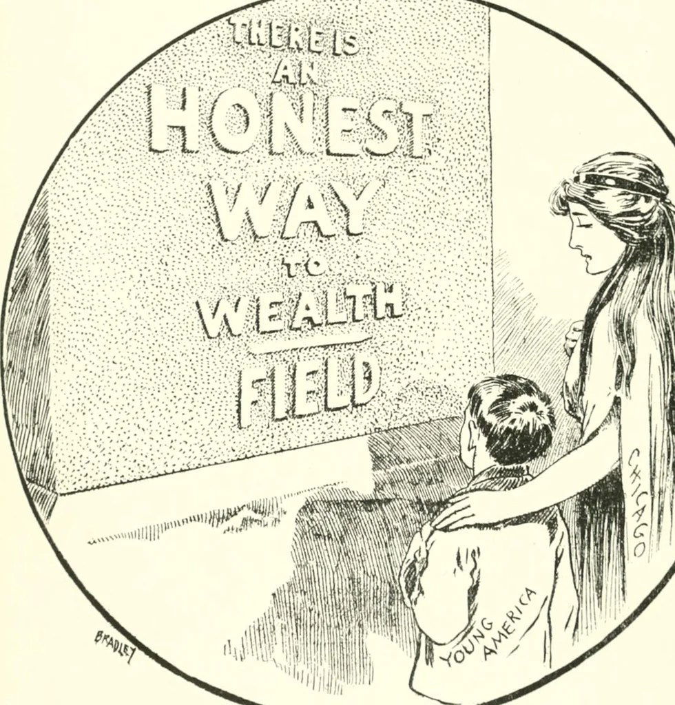 An illustration from Cartoons by Bradley, cartoonist of the Chicago Daily News;, 1917, leaf 53