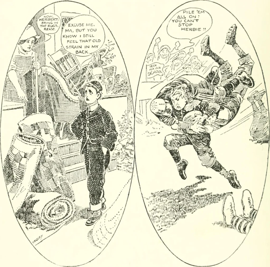 An illustration from Cartoons by Bradley, cartoonist of the Chicago Daily News;, 1917, leaf 61