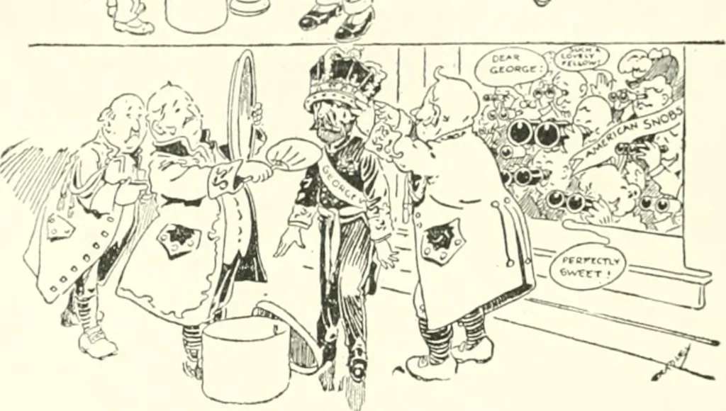 An illustration from Cartoons by Bradley, cartoonist of the Chicago Daily News;, 1917, leaf 63