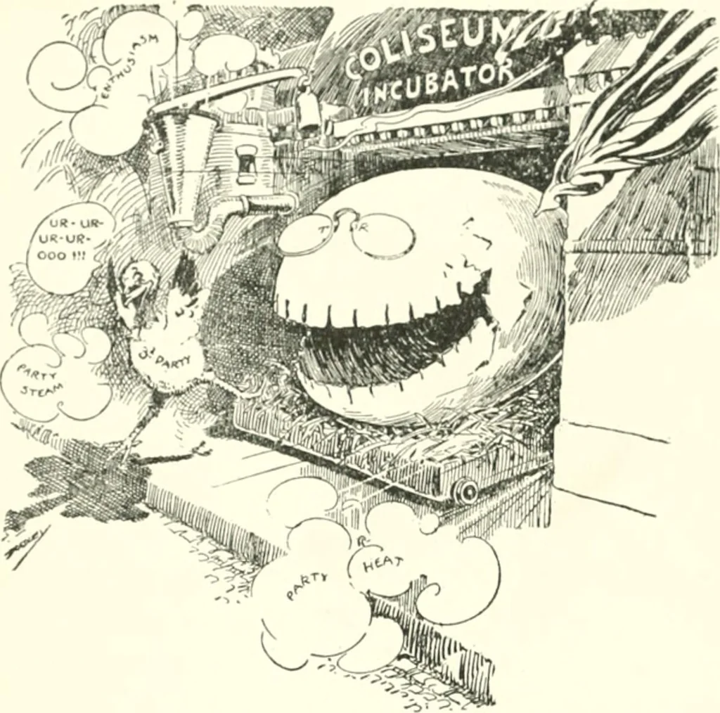 An illustration from Cartoons by Bradley, cartoonist of the Chicago Daily News;, 1917, leaf 65