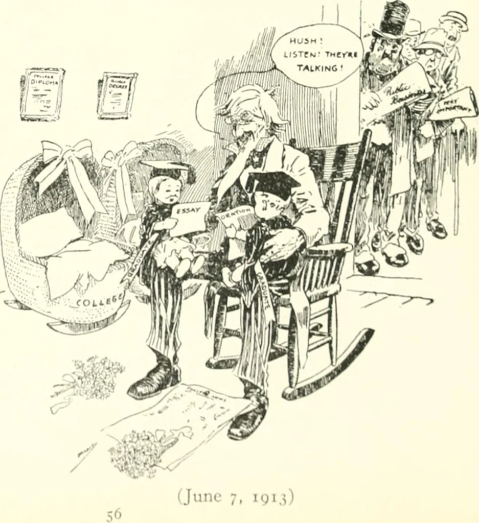 An illustration from Cartoons by Bradley, cartoonist of the Chicago Daily News;, 1917, leaf 65