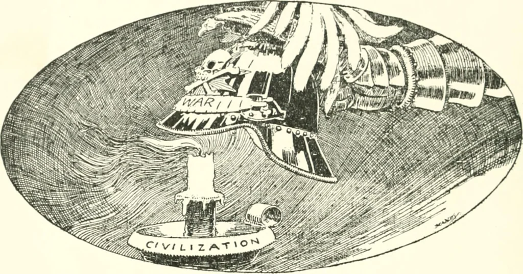An illustration from Cartoons by Bradley, cartoonist of the Chicago Daily News;, 1917, leaf 69