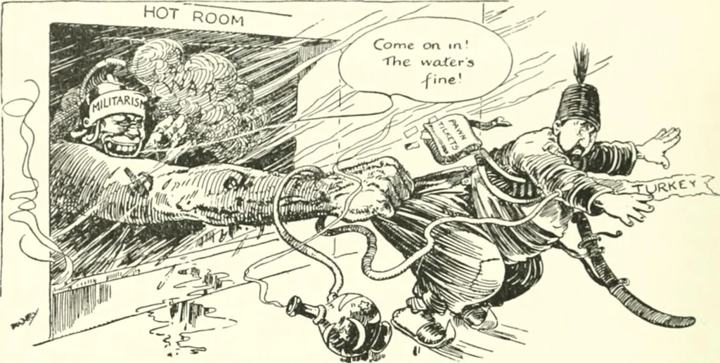An illustration from Cartoons by Bradley, cartoonist of the Chicago Daily News;, 1917, leaf 73
