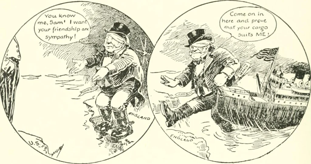 An illustration from Cartoons by Bradley, cartoonist of the Chicago Daily News;, 1917, leaf 77
