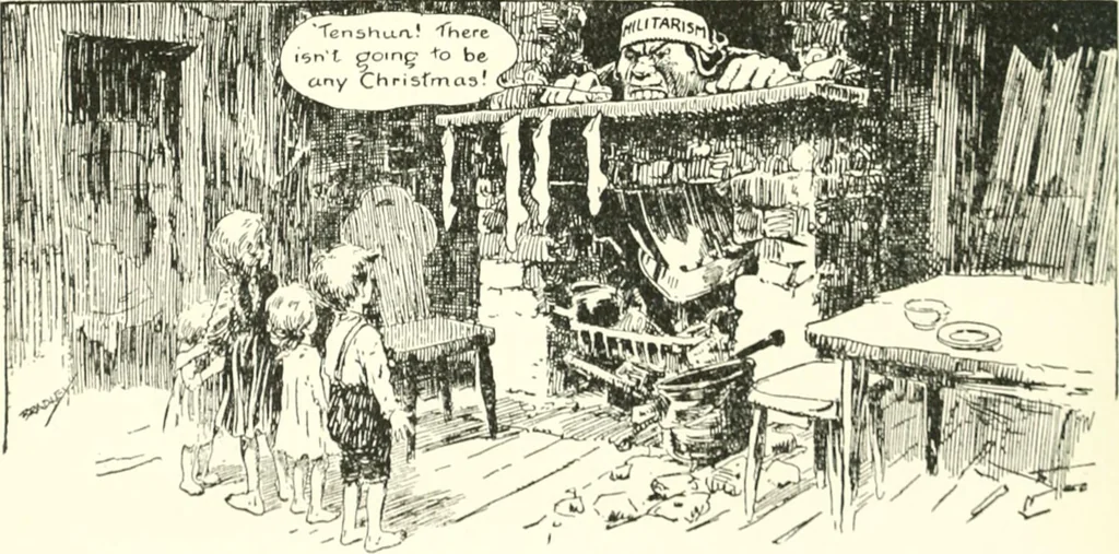 An illustration from Cartoons by Bradley, cartoonist of the Chicago Daily News;, 1917, leaf 81