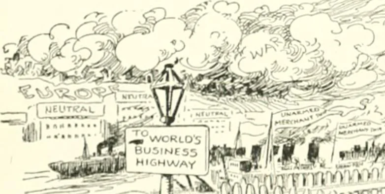 An illustration from Cartoons by Bradley, cartoonist of the Chicago Daily News;, 1917, leaf 85
