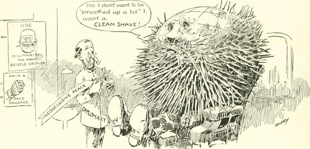 An illustration from Cartoons by Bradley, cartoonist of the Chicago Daily News;, 1917, leaf 87