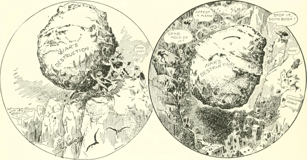 An illustration from Cartoons by Bradley, cartoonist of the Chicago Daily News;, 1917, leaf 89