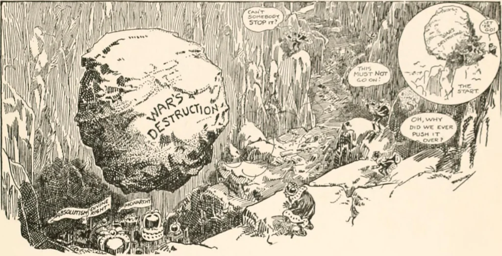 An illustration from Cartoons by Bradley, cartoonist of the Chicago Daily News;, 1917, leaf 90