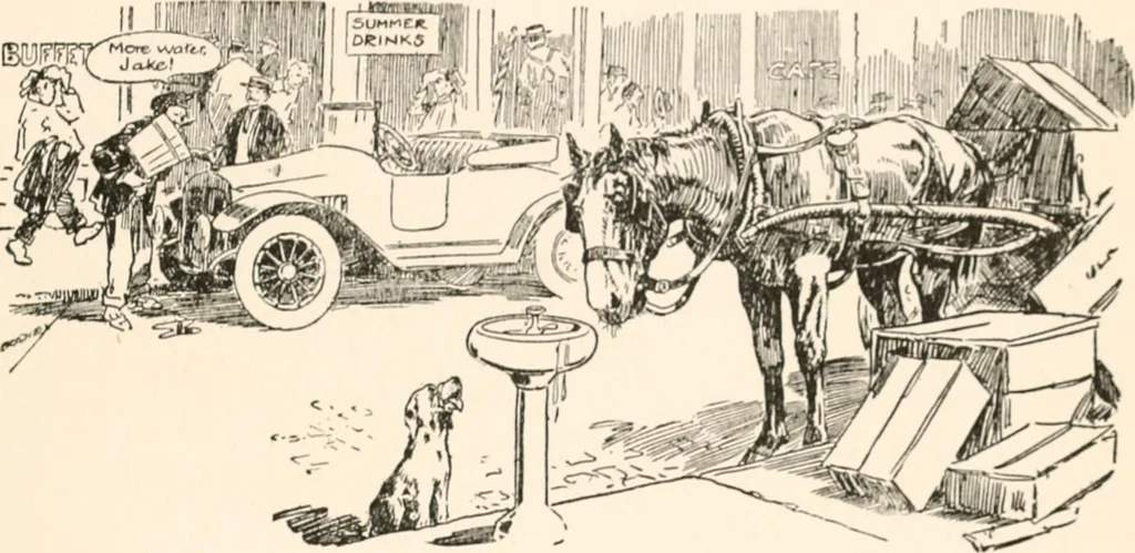 An illustration from Cartoons by Bradley, cartoonist of the Chicago Daily News;, 1917, leaf 92