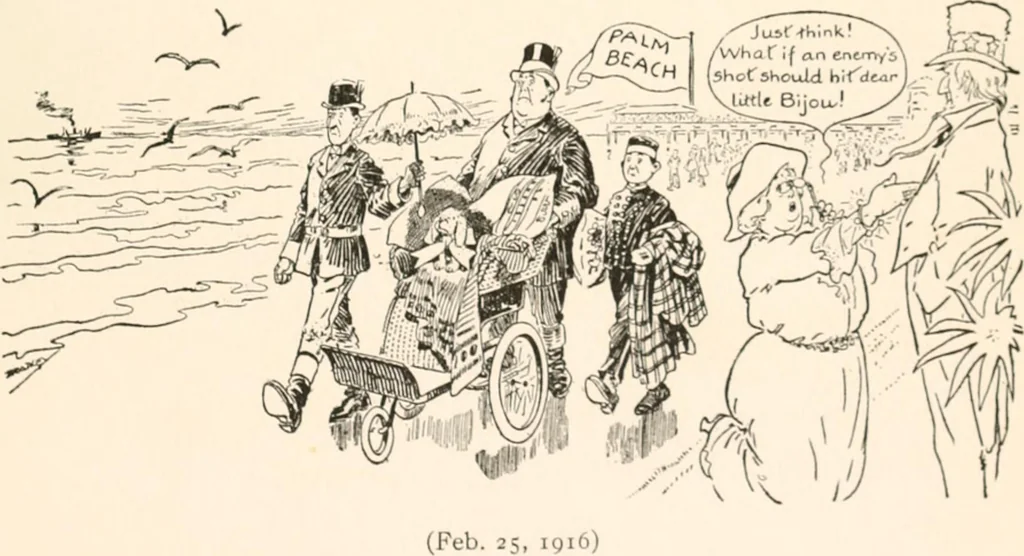 An illustration from Cartoons by Bradley, cartoonist of the Chicago Daily News;, 1917, leaf 92