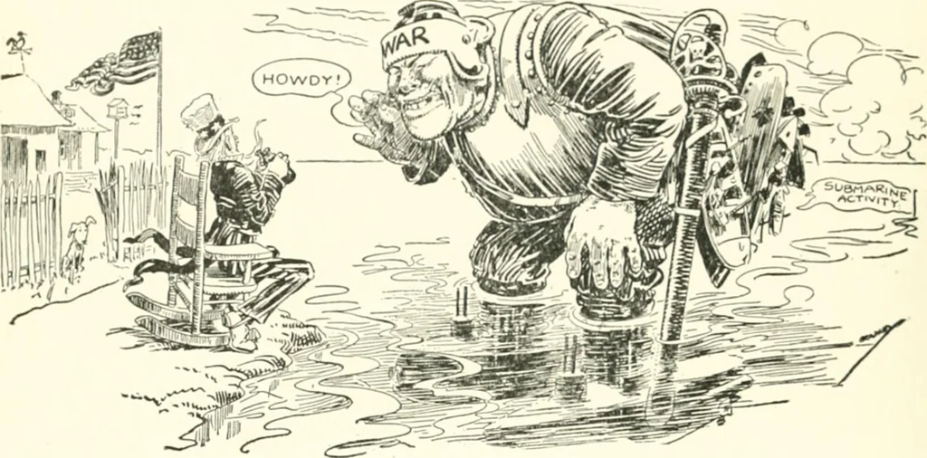 An illustration from Cartoons by Bradley, cartoonist of the Chicago Daily News;, 1917, leaf 93