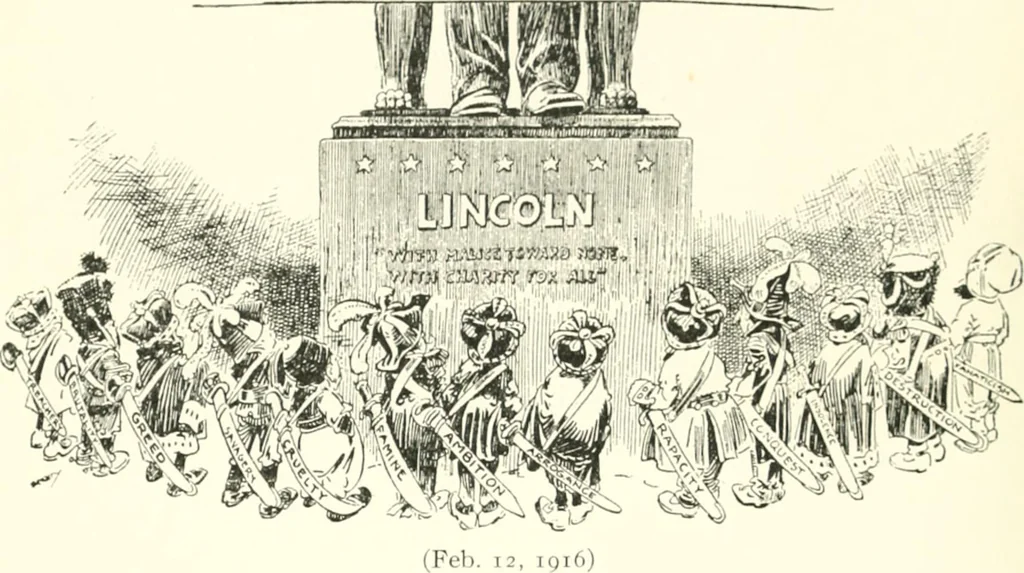 An illustration from Cartoons by Bradley, cartoonist of the Chicago Daily News;, 1917, leaf 95