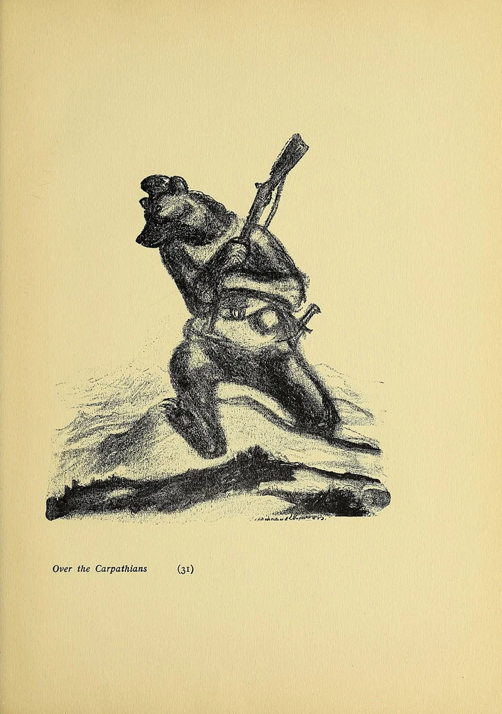 An illustration from Cartoons on the war, 1915, leaf 37