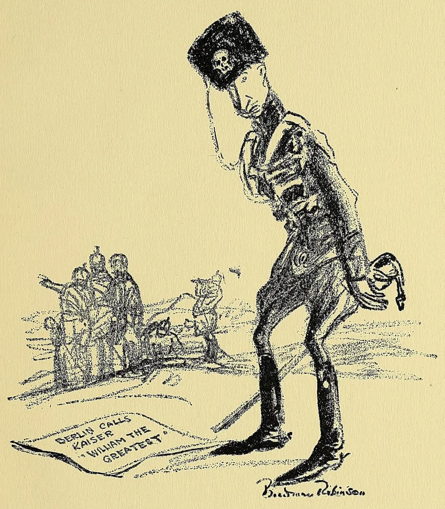 An illustration from Cartoons on the war, 1915, leaf 71