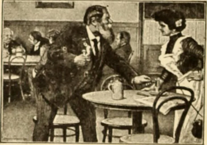 An illustration from Caricature. ed 1913, 1913, leaf 105
