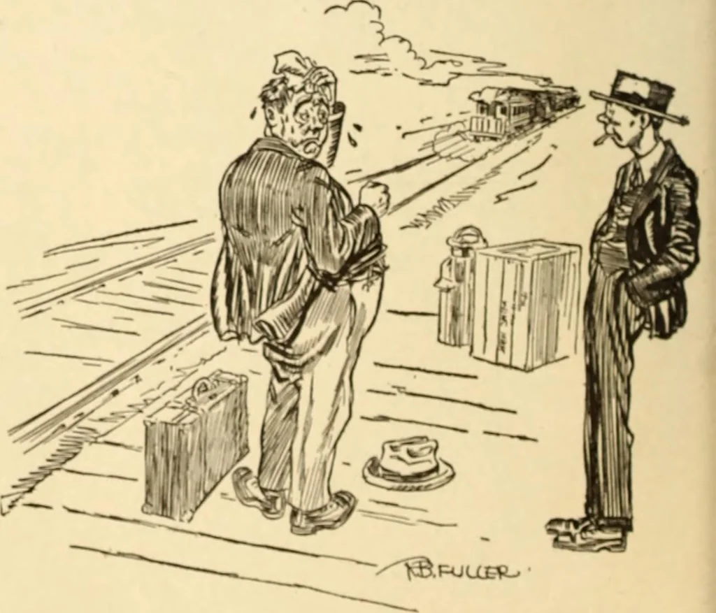 An illustration from Caricature. ed 1913, 1913, leaf 97