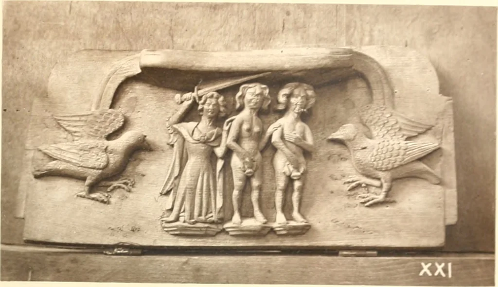 An illustration from Carvings and sculptures of Worcester Cathedral, 1873, leaf 40