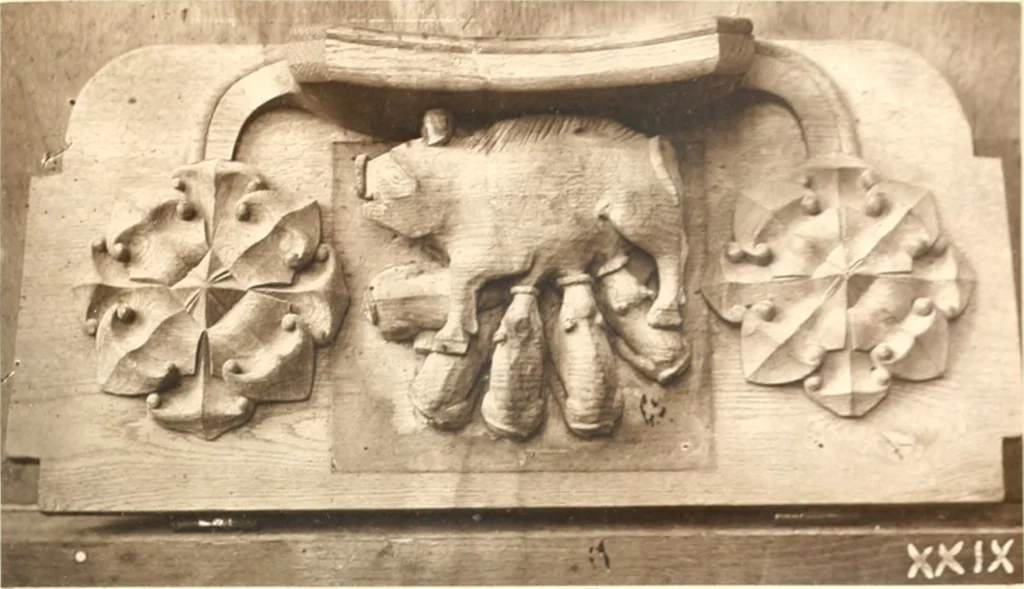 An illustration from Carvings and sculptures of Worcester Cathedral, 1873, leaf 48