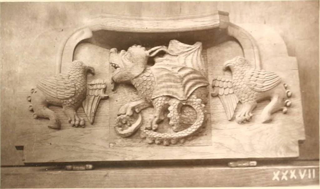 An illustration from Carvings and sculptures of Worcester Cathedral, 1873, leaf 56