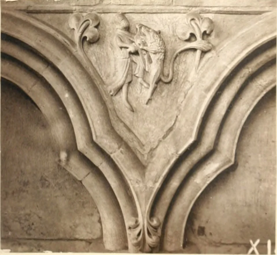 An illustration from Carvings and sculptures of Worcester Cathedral, 1873, leaf 84