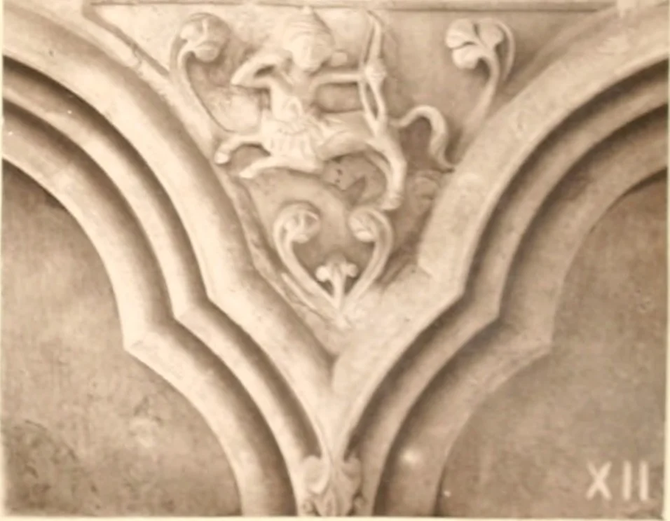 An illustration from Carvings and sculptures of Worcester Cathedral, 1873, leaf 84